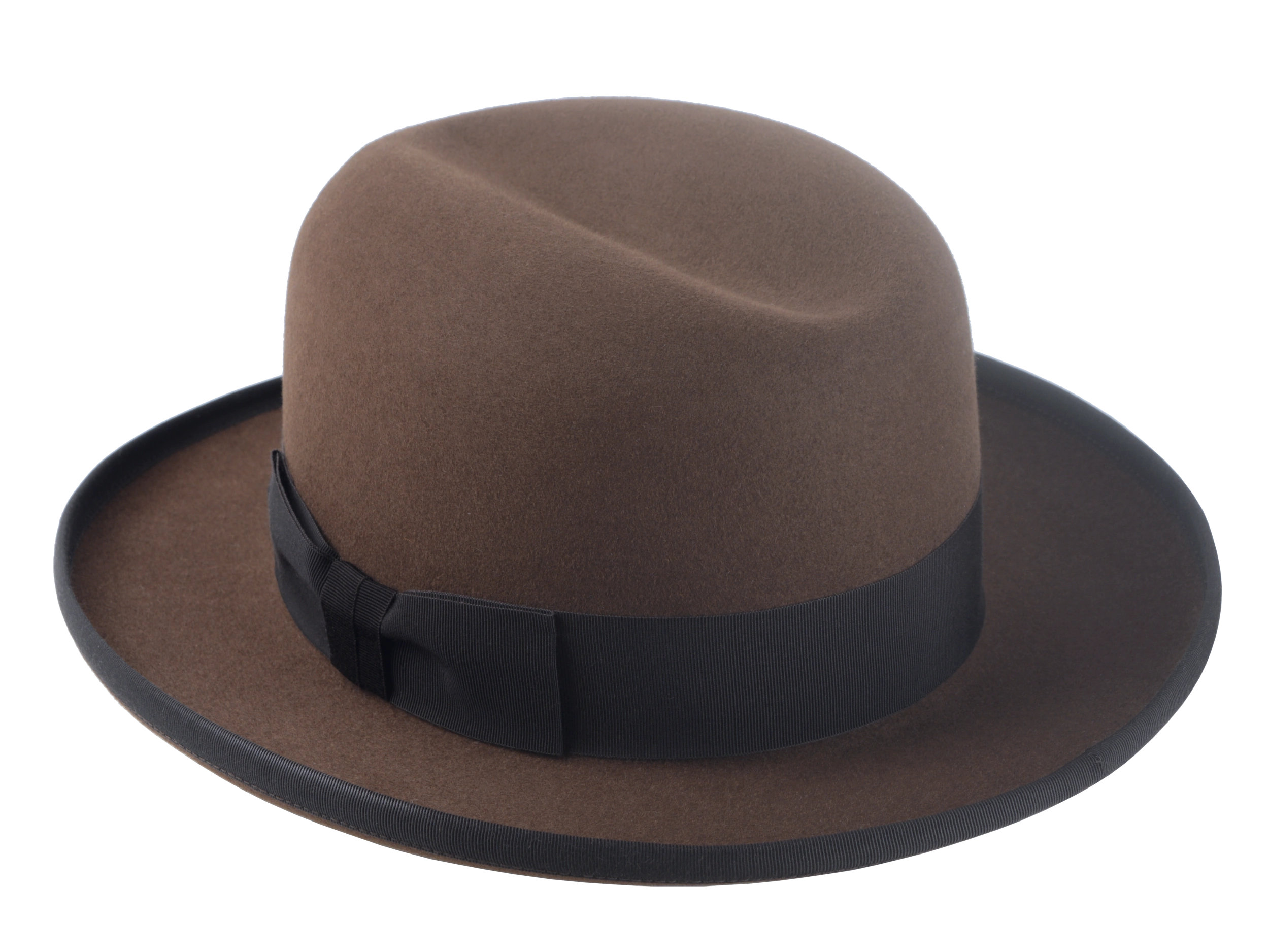 The Signature - Elegant Brown Beaver Fur Felt Homburg Hat for Men | Agnoulita Quality Custom Hats 3