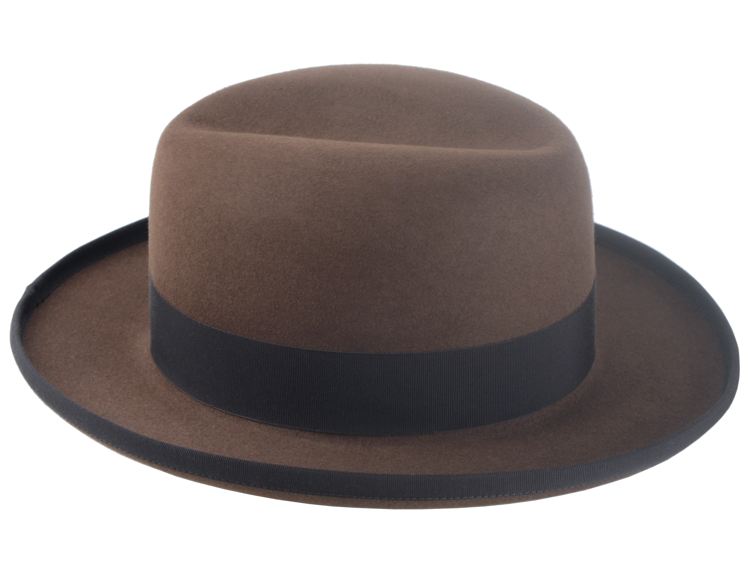 The Signature - Elegant Brown Beaver Fur Felt Homburg Hat for Men | Agnoulita Quality Custom Hats 5