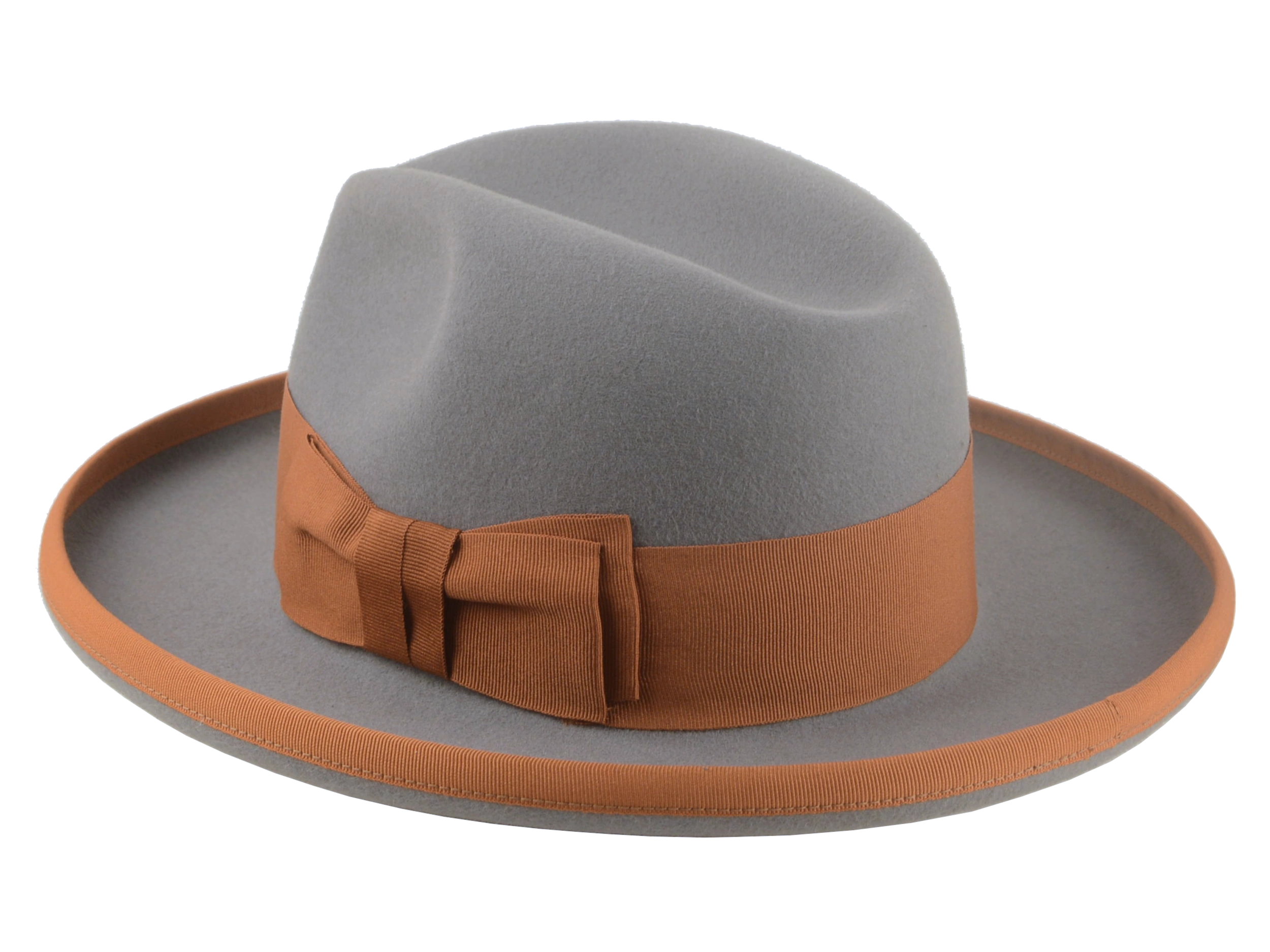The Solaris -  Premium Fur Felt Wide-Brim Fedora Tailored for Men with Center Dent Crown and Rolled Brim | Agnoulita Quality Custom Hats 3