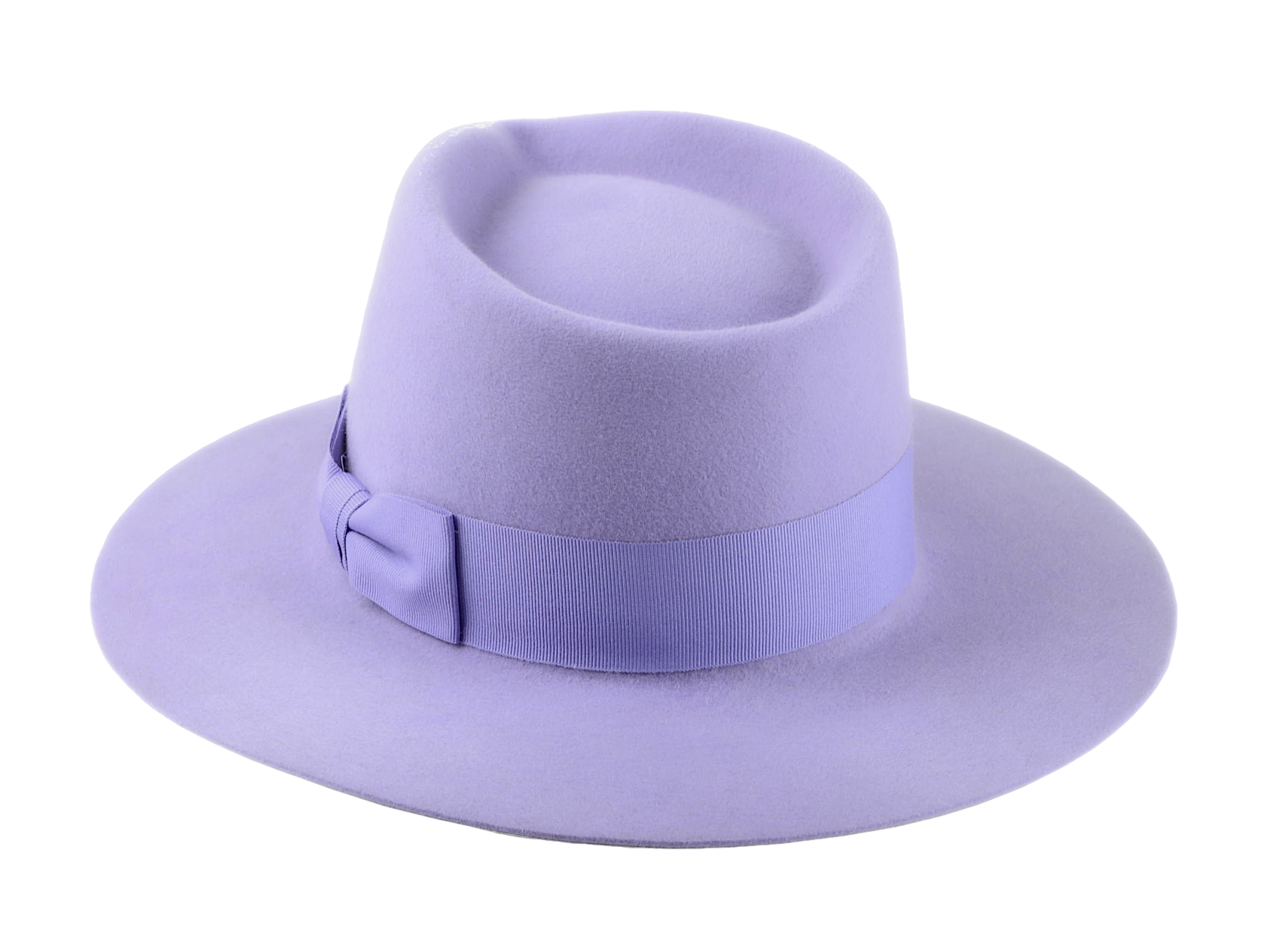 The SOLO | Agnoulita Custom Handmade Hats Agnoulita Hats 3 | Lilac, Purple, Rabbit fur felt, Teardrop, Wide Brim Fedora