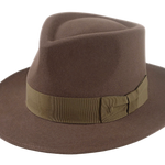 The SOVEREIGN | Agnoulita Custom Handmade Hats Agnoulita Hats 1 | Dark Taupe, Men's Fedora, Rabbit fur felt, Teardrop