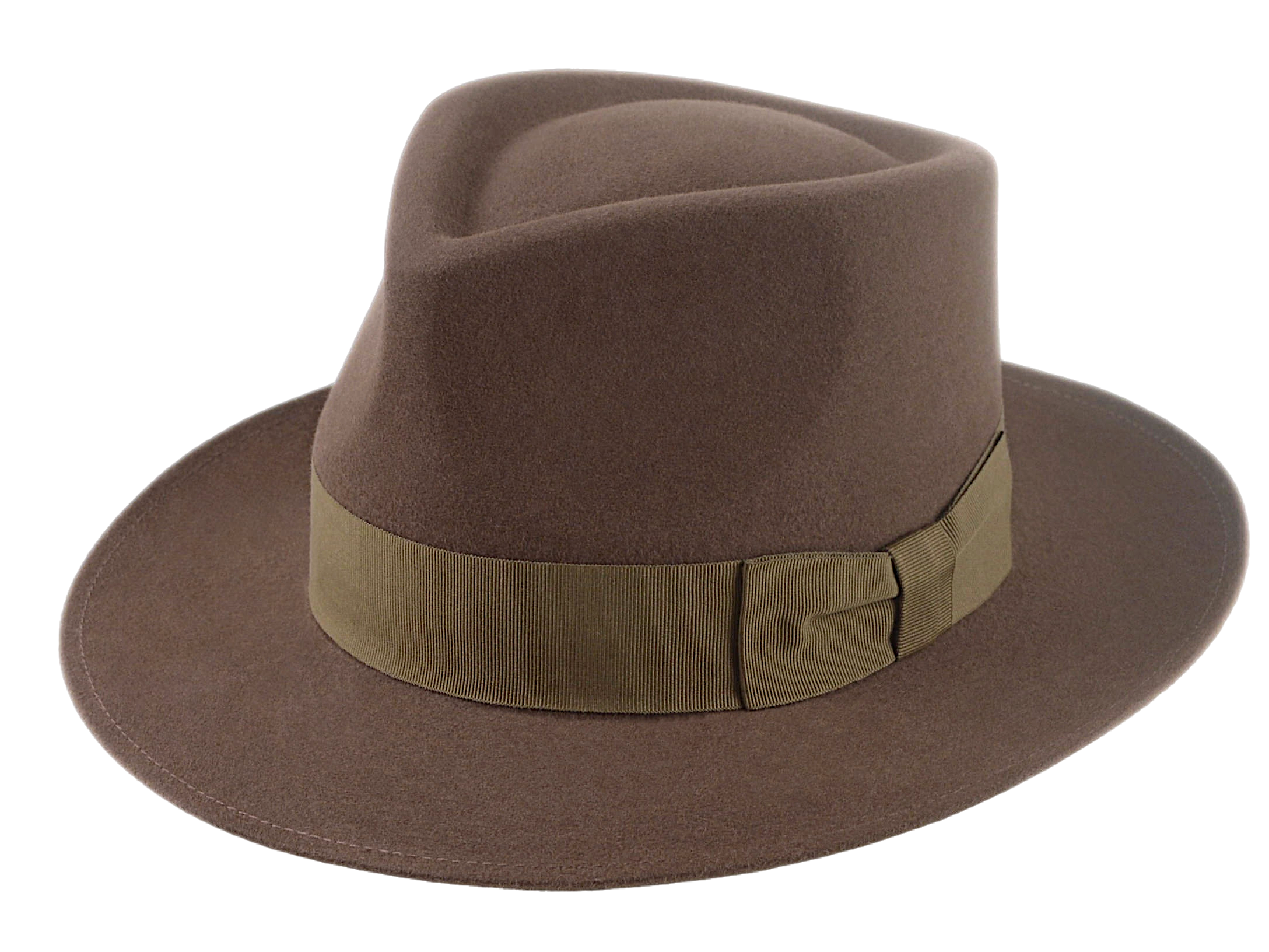 The SOVEREIGN | Agnoulita Custom Handmade Hats Agnoulita Hats 1 | Dark Taupe, Men's Fedora, Rabbit fur felt, Teardrop