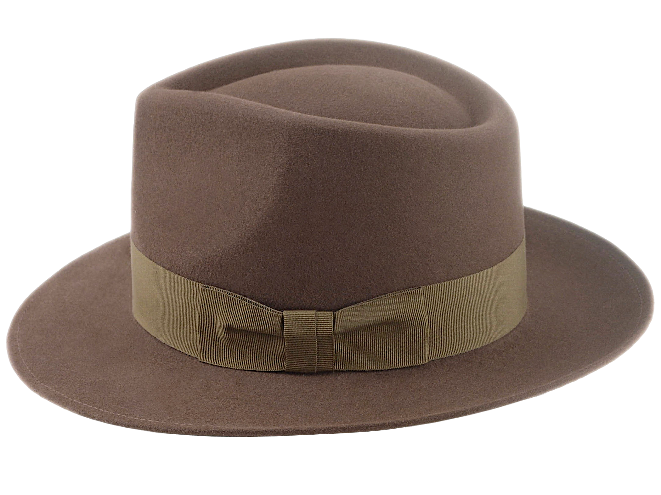 The SOVEREIGN | Agnoulita Custom Handmade Hats Agnoulita Hats 2 | Dark Taupe, Men's Fedora, Rabbit fur felt, Teardrop