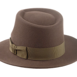 The SOVEREIGN | Agnoulita Custom Handmade Hats Agnoulita Hats 3 | Dark Taupe, Men's Fedora, Rabbit fur felt, Teardrop