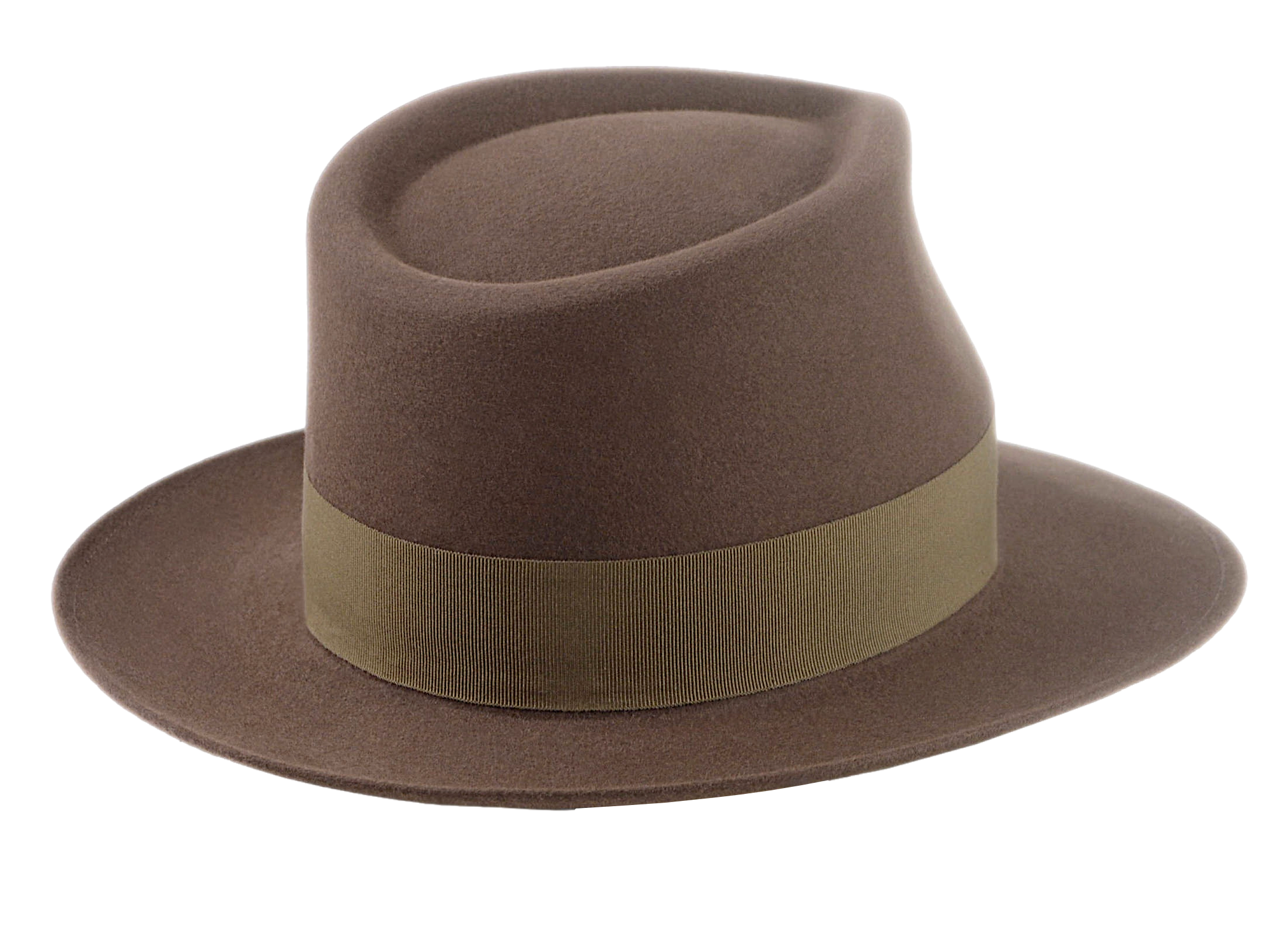 The SOVEREIGN | Agnoulita Custom Handmade Hats Agnoulita Hats 4 | Dark Taupe, Men's Fedora, Rabbit fur felt, Teardrop