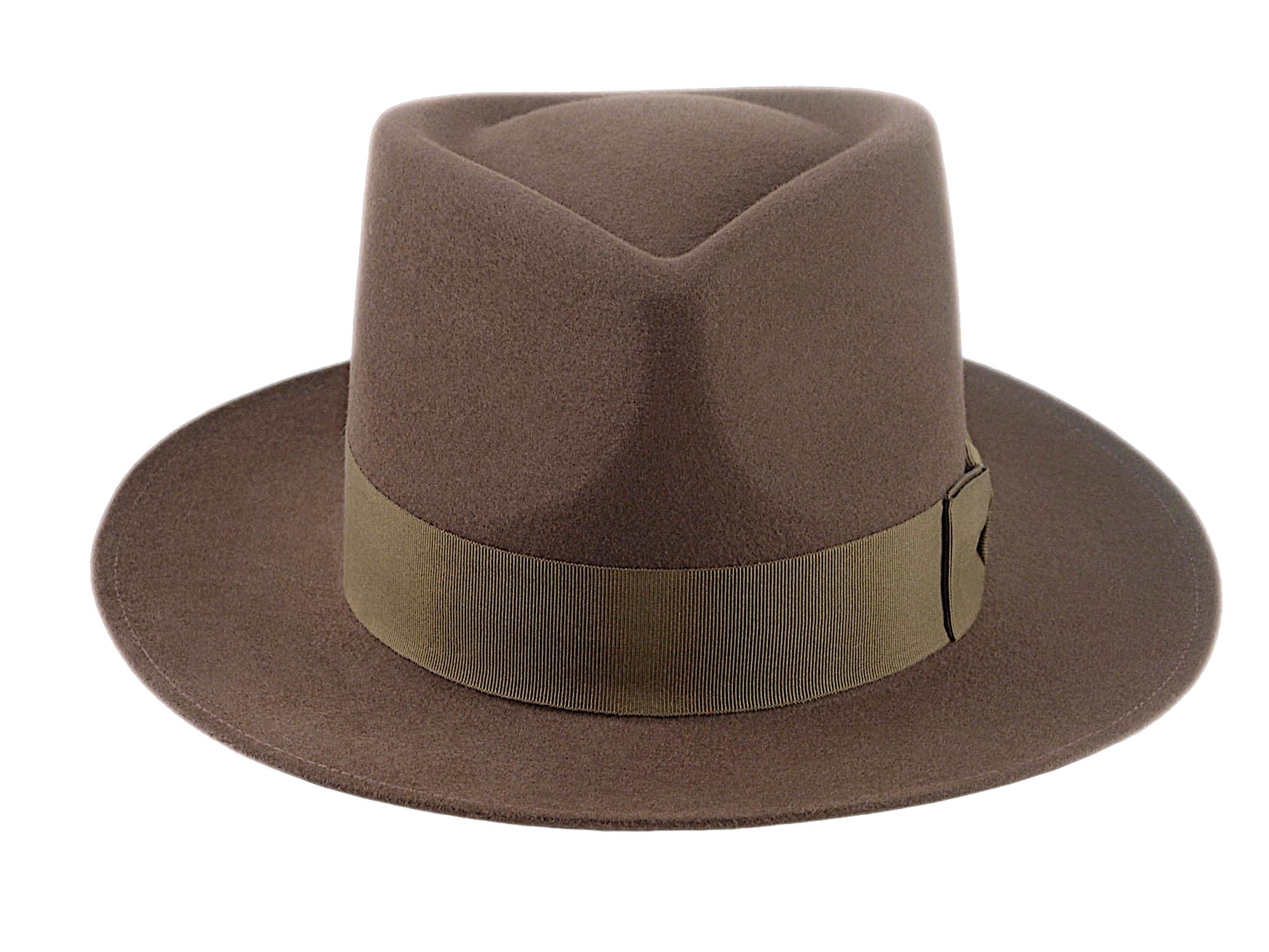 The SOVEREIGN | Agnoulita Custom Handmade Hats Agnoulita Hats 6 | Dark Taupe, Men's Fedora, Rabbit fur felt, Teardrop