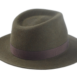 The Storyteller - Fur Felt Melange Wide Brim Fedora For Men or Women Army Green Color | Agnoulita Quality Custom Hats 4