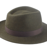 The Storyteller - Fur Felt Melange Wide Brim Fedora For Men or Women Army Green Color | Agnoulita Quality Custom Hats 5