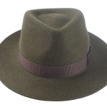 The Storyteller - Fur Felt Melange Wide Brim Fedora For Men or Women Army Green Color | Agnoulita Quality Custom Hats 6