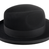 Side view of the Summit Homburg Hat demonstrating the 5" crown height and 2 3/8" ribbon-bound rolled brim