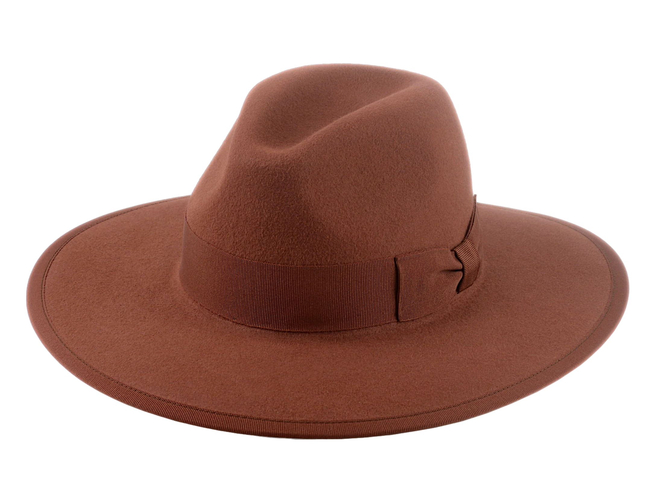 The TAYLOR | Agnoulita Custom Handmade Hats Agnoulita Hats 1 | Center-dent, Rabbit fur felt, Rust, Wide Brim Fedora