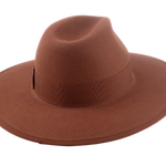 The TAYLOR | Agnoulita Custom Handmade Hats Agnoulita Hats 4 | Center-dent, Rabbit fur felt, Rust, Wide Brim Fedora