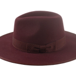 The TAYLOR | Agnoulita Custom Handmade Hats Agnoulita Hats | Burgundy, Center-dent, Rabbit fur felt, Wide Brim Fedora 2