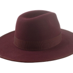 The TAYLOR | Agnoulita Custom Handmade Hats Agnoulita Hats | Burgundy, Center-dent, Rabbit fur felt, Wide Brim Fedora 4