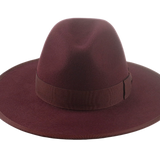 The TAYLOR | Agnoulita Custom Handmade Hats Agnoulita Hats | Burgundy, Center-dent, Rabbit fur felt, Wide Brim Fedora 6