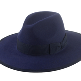 The TAYLOR | Agnoulita Custom Handmade Hats Agnoulita Hats 1 | Center-dent, Navy, Rabbit fur felt, Wide Brim Fedora