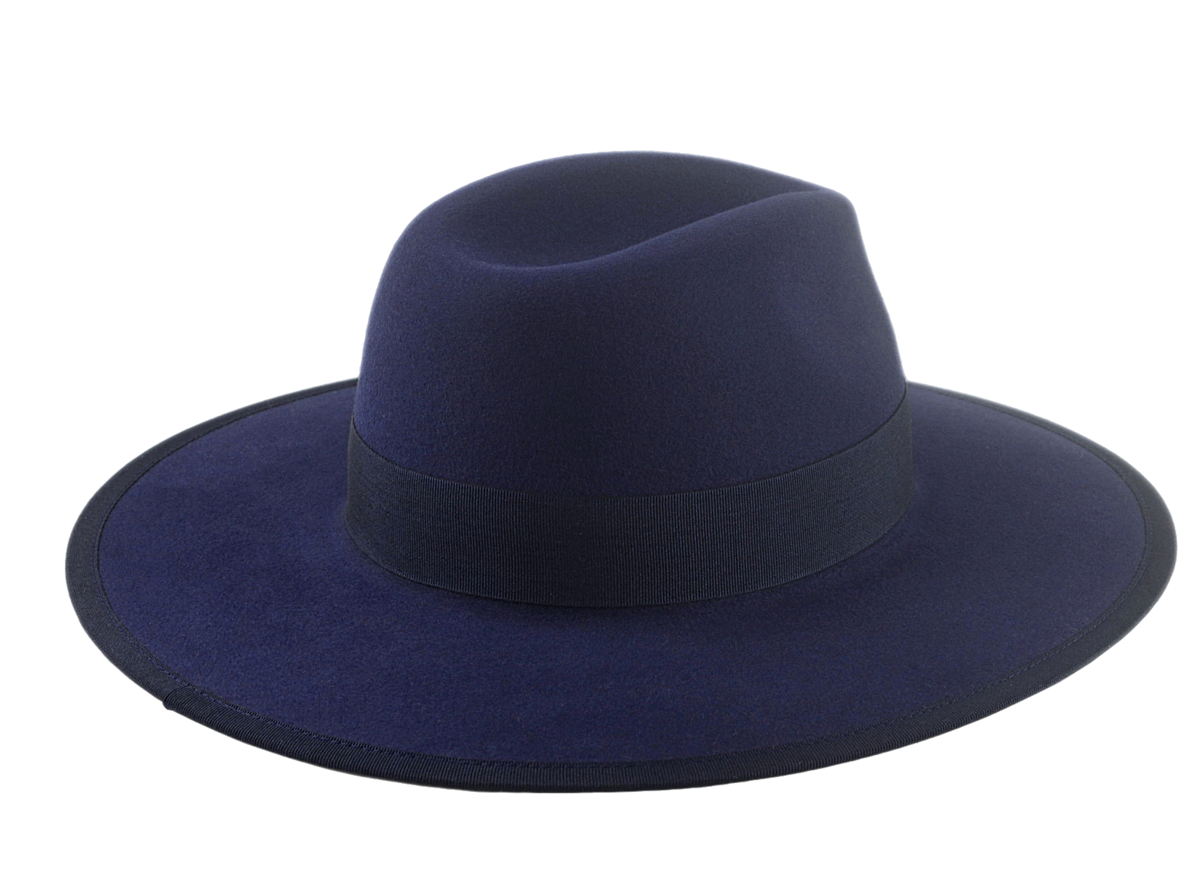 The TAYLOR | Agnoulita Custom Handmade Hats Agnoulita Hats 4 | Center-dent, Navy, Rabbit fur felt, Wide Brim Fedora