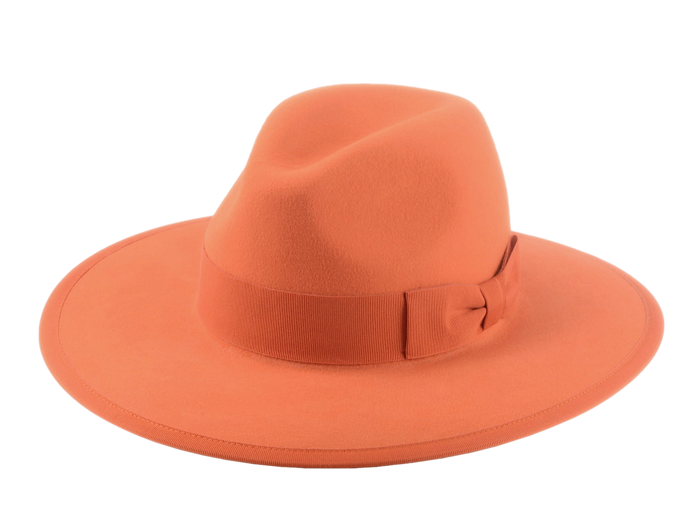 The TAYLOR | Agnoulita Custom Handmade Hats Agnoulita Hats 1 | Center-dent, Orange, Rabbit fur felt, Wide Brim Fedora