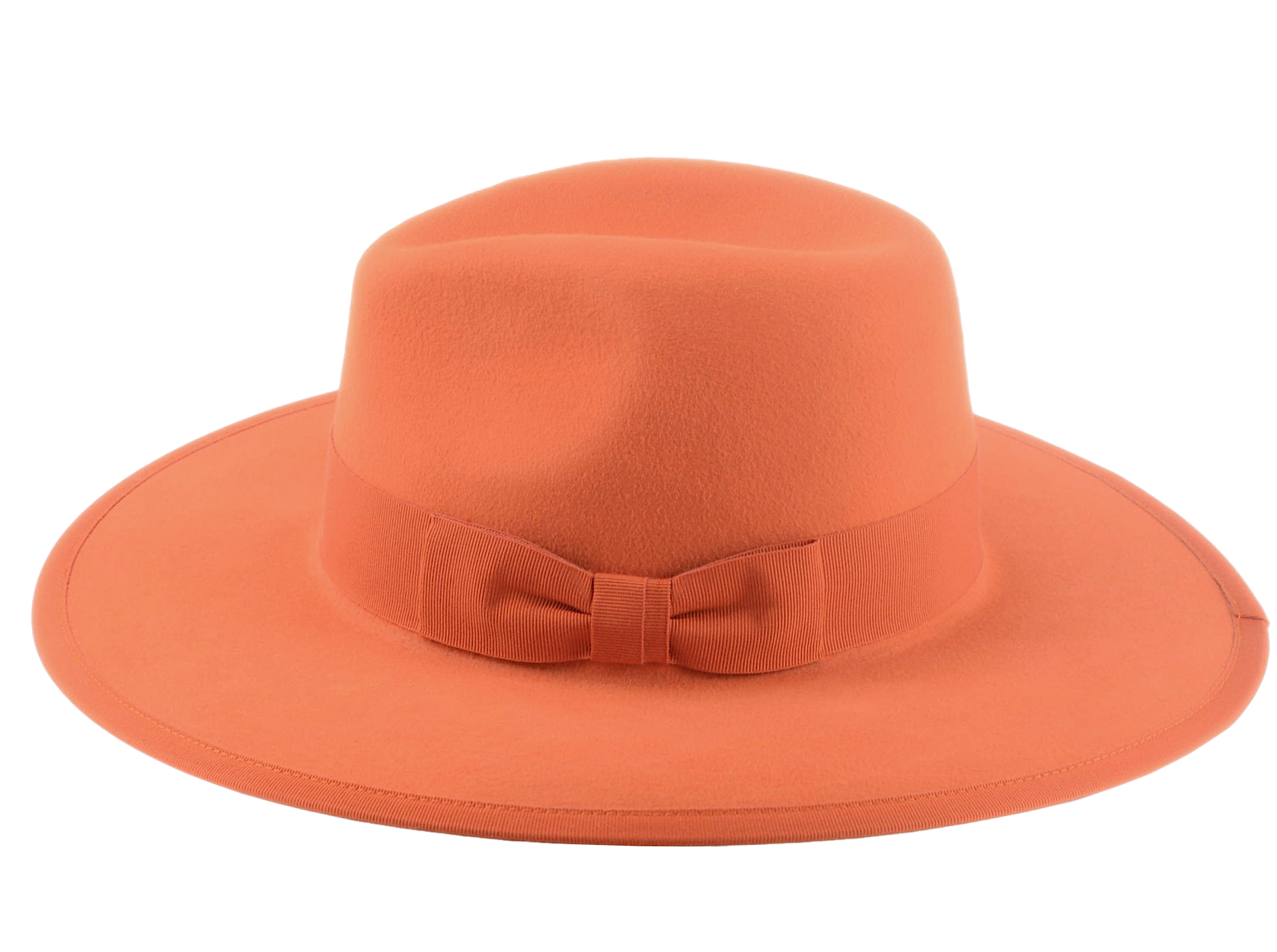 The TAYLOR | Agnoulita Custom Handmade Hats Agnoulita Hats 2 | Center-dent, Orange, Rabbit fur felt, Wide Brim Fedora