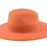 The TAYLOR | Agnoulita Custom Handmade Hats Agnoulita Hats 5 | Center-dent, Orange, Rabbit fur felt, Wide Brim Fedora