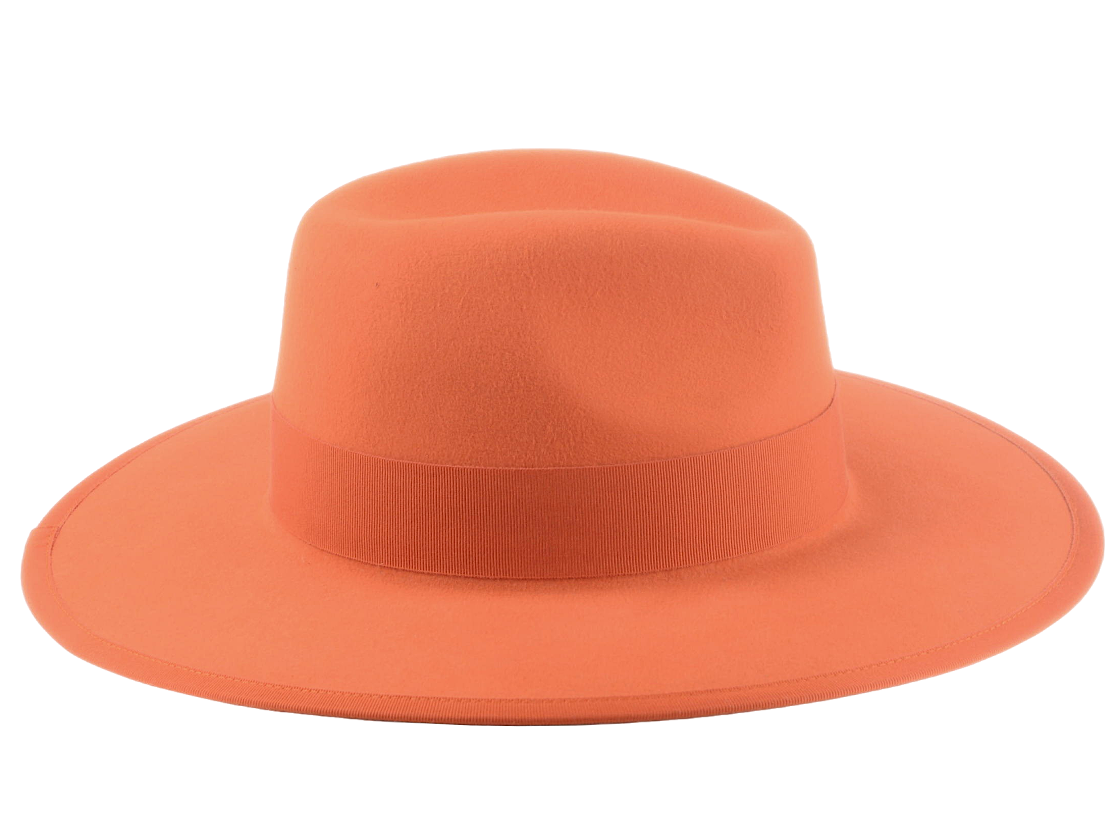 The TAYLOR | Agnoulita Custom Handmade Hats Agnoulita Hats 5 | Center-dent, Orange, Rabbit fur felt, Wide Brim Fedora