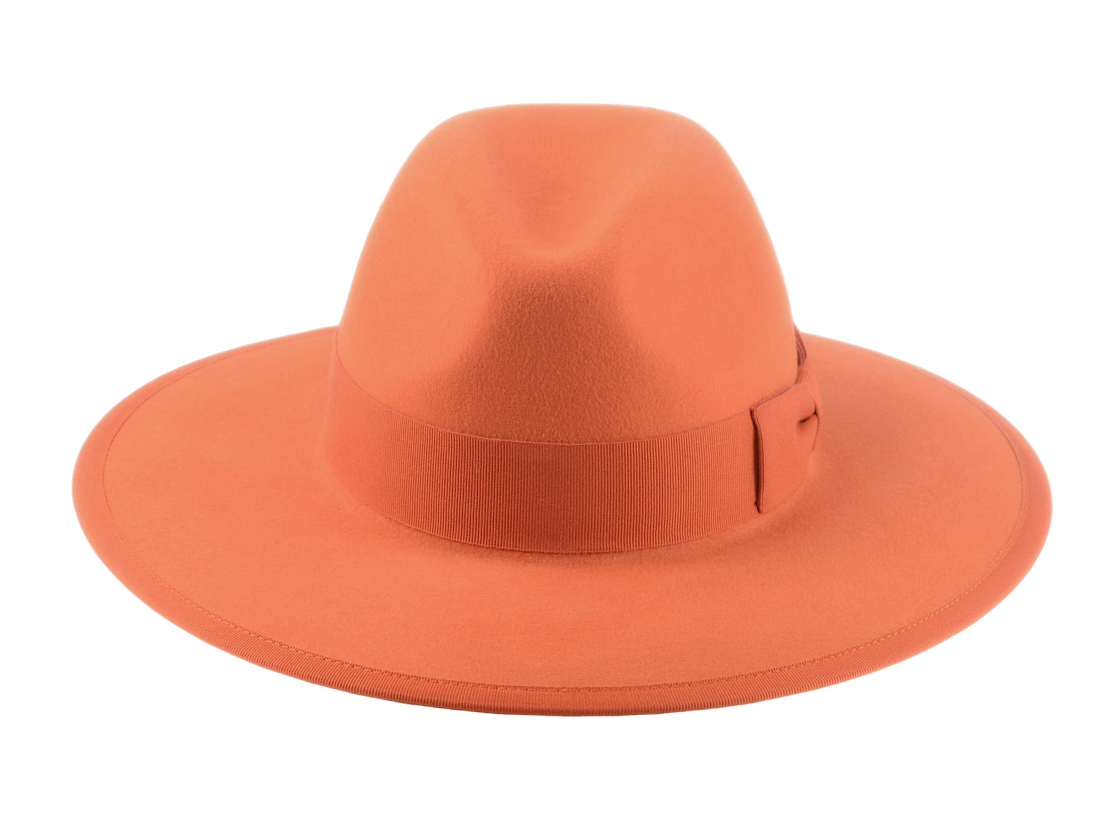 The TAYLOR | Agnoulita Custom Handmade Hats Agnoulita Hats 6 | Center-dent, Orange, Rabbit fur felt, Wide Brim Fedora