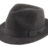 The Tempo - Wool Felt Trilby Fedora For Men or Women Black Melange Color | Agnoulita Quality Custom Hats 1