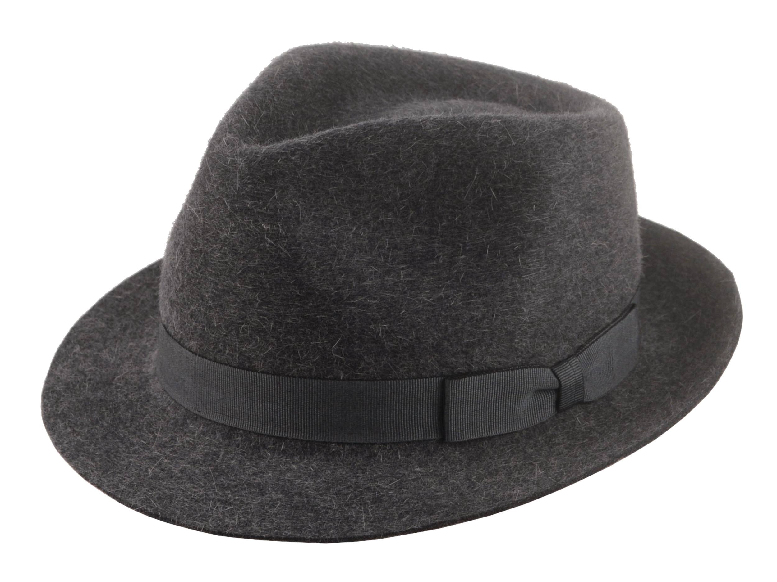 The Tempo - Wool Felt Trilby Fedora For Men or Women Black Melange Color | Agnoulita Quality Custom Hats 1