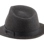 The Tempo - Wool Felt Trilby Fedora For Men or Women Black Melange Color | Agnoulita Quality Custom Hats 3