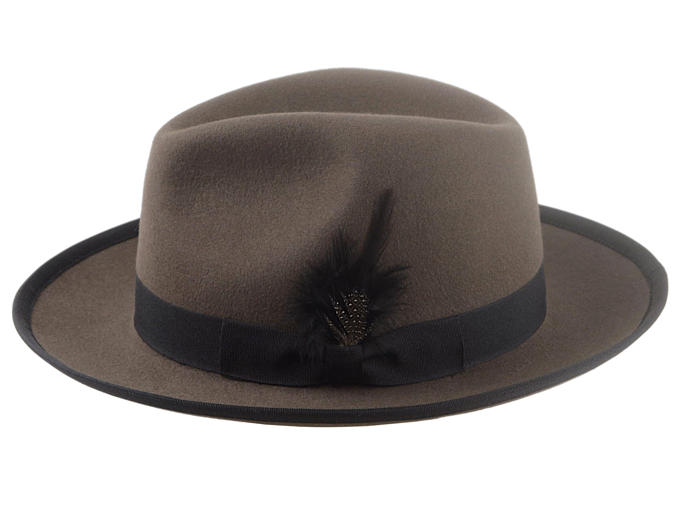 The THIAGO | Agnoulita Custom Handmade Hats Agnoulita Hats 2 | Caribou Grey, Center-dent, Men's Fedora, Rabbit fur felt