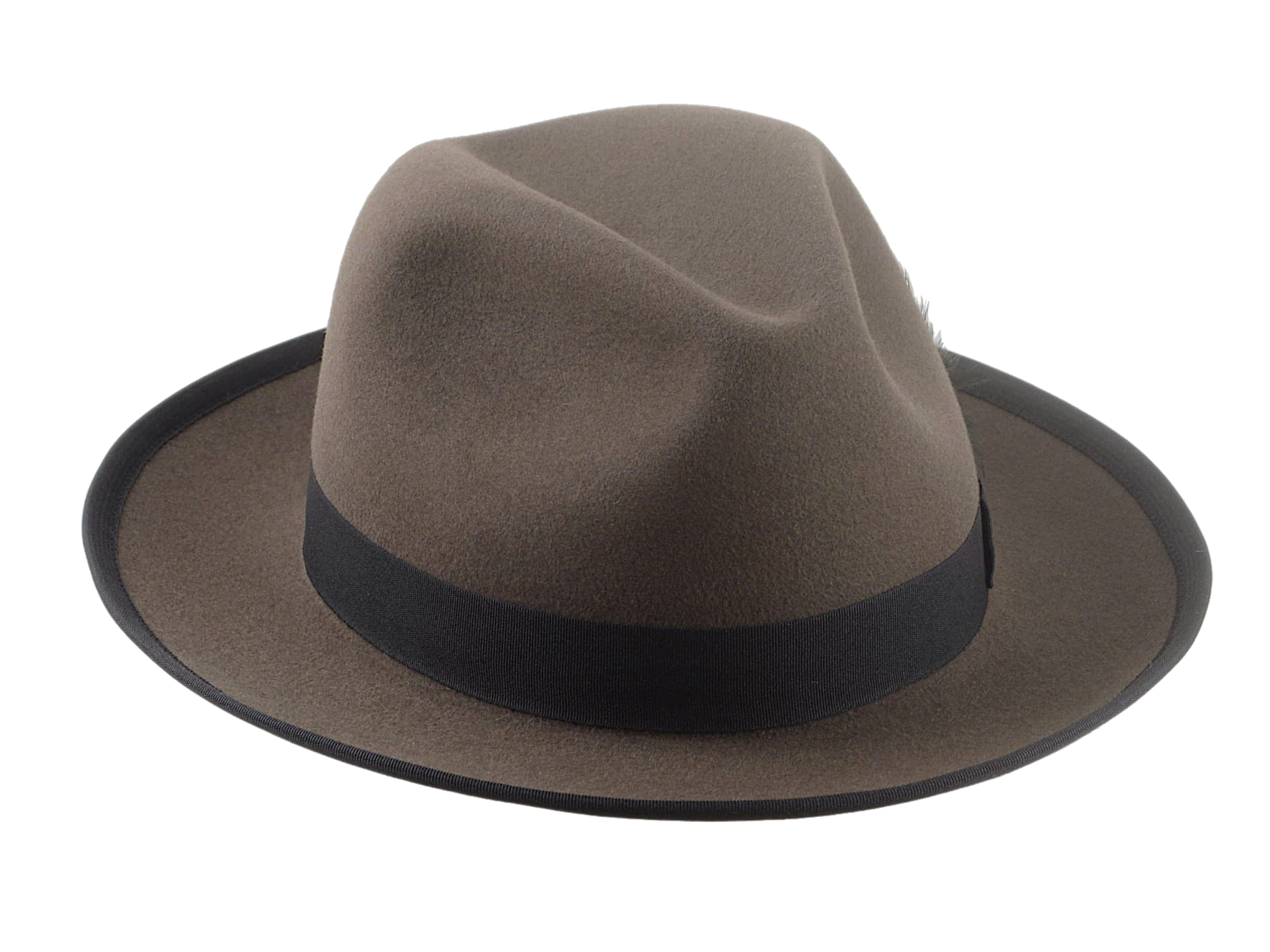 The THIAGO | Agnoulita Custom Handmade Hats Agnoulita Hats 6 | Caribou Grey, Center-dent, Men's Fedora, Rabbit fur felt