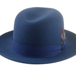 The TOBIN | Agnoulita Custom Handmade Hats Agnoulita Hats 1 | Blue, Men's Fedora, Rabbit fur felt, Single-crease, Yale Blue