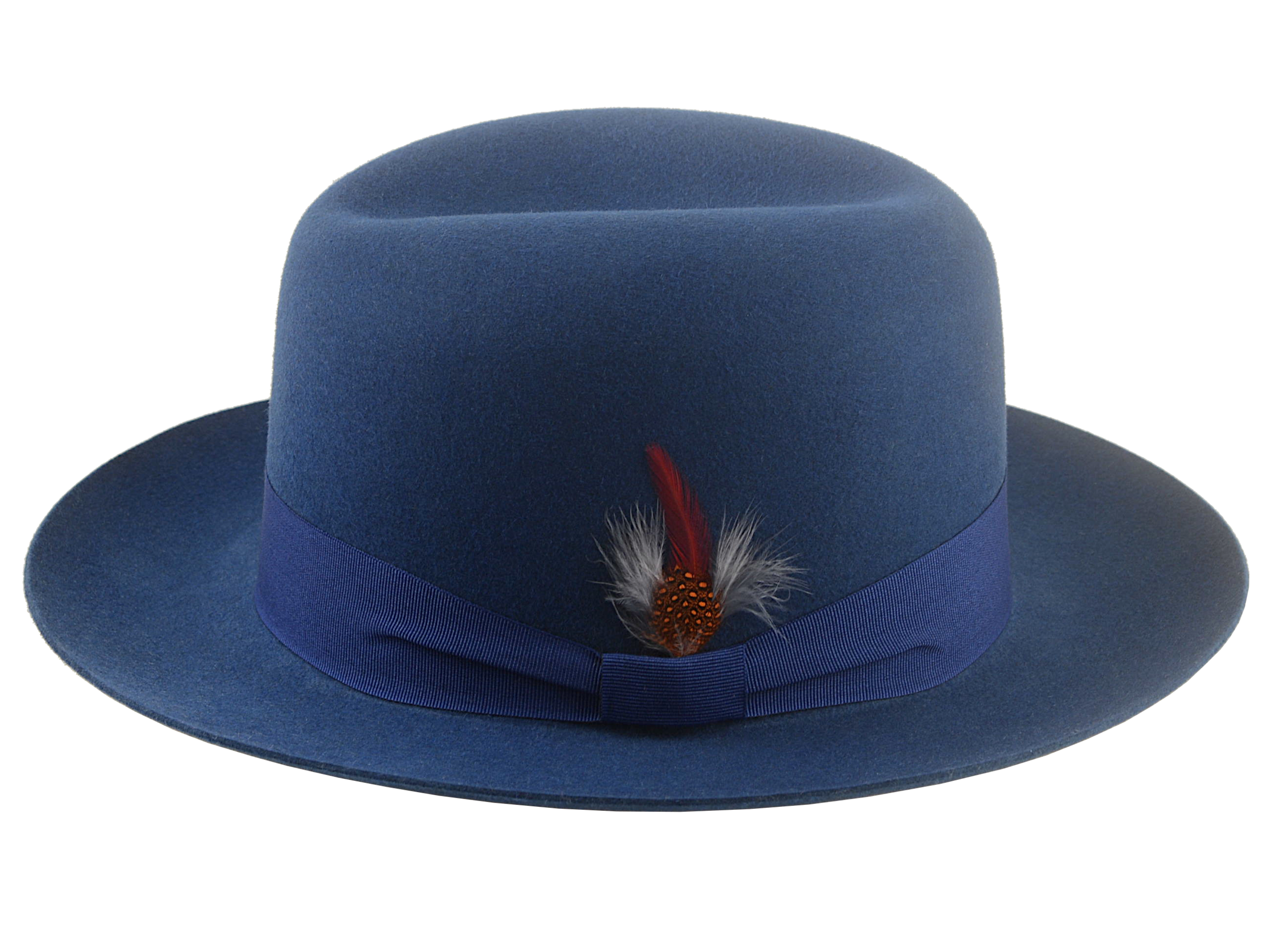 The TOBIN | Agnoulita Custom Handmade Hats Agnoulita Hats 2 | Blue, Men's Fedora, Rabbit fur felt, Single-crease, Yale Blue