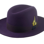 The TOBIN | Agnoulita Custom Handmade Hats Agnoulita Hats 1 | Men's Fedora, Plum, Rabbit fur felt, Single-crease