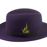 The TOBIN | Agnoulita Custom Handmade Hats Agnoulita Hats 2 | Men's Fedora, Plum, Rabbit fur felt, Single-crease