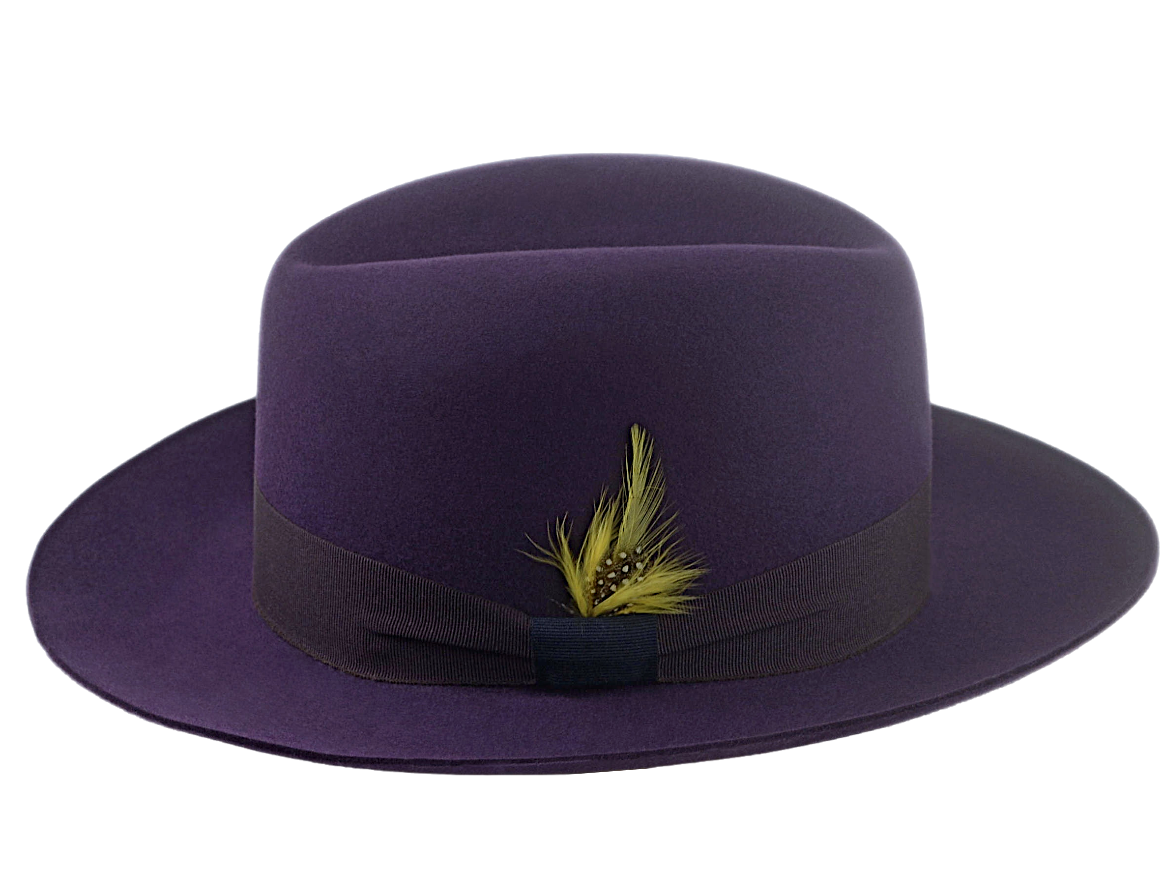 The TOBIN | Agnoulita Custom Handmade Hats Agnoulita Hats 2 | Men's Fedora, Plum, Rabbit fur felt, Single-crease