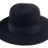 The TOBIN | Custom Handmade Agnoulita Hats 6 | Black, Men's Fedora, Rabbit fur felt, Single-crease