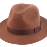 The TOMASO | Agnoulita Custom Handmade Hats Agnoulita Hats 1 | Center-dent, Rabbit fur felt, Rust, Unisex Fedora