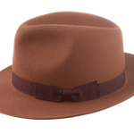 The TOMASO | Agnoulita Custom Handmade Hats Agnoulita Hats 2 | Center-dent, Rabbit fur felt, Rust, Unisex Fedora