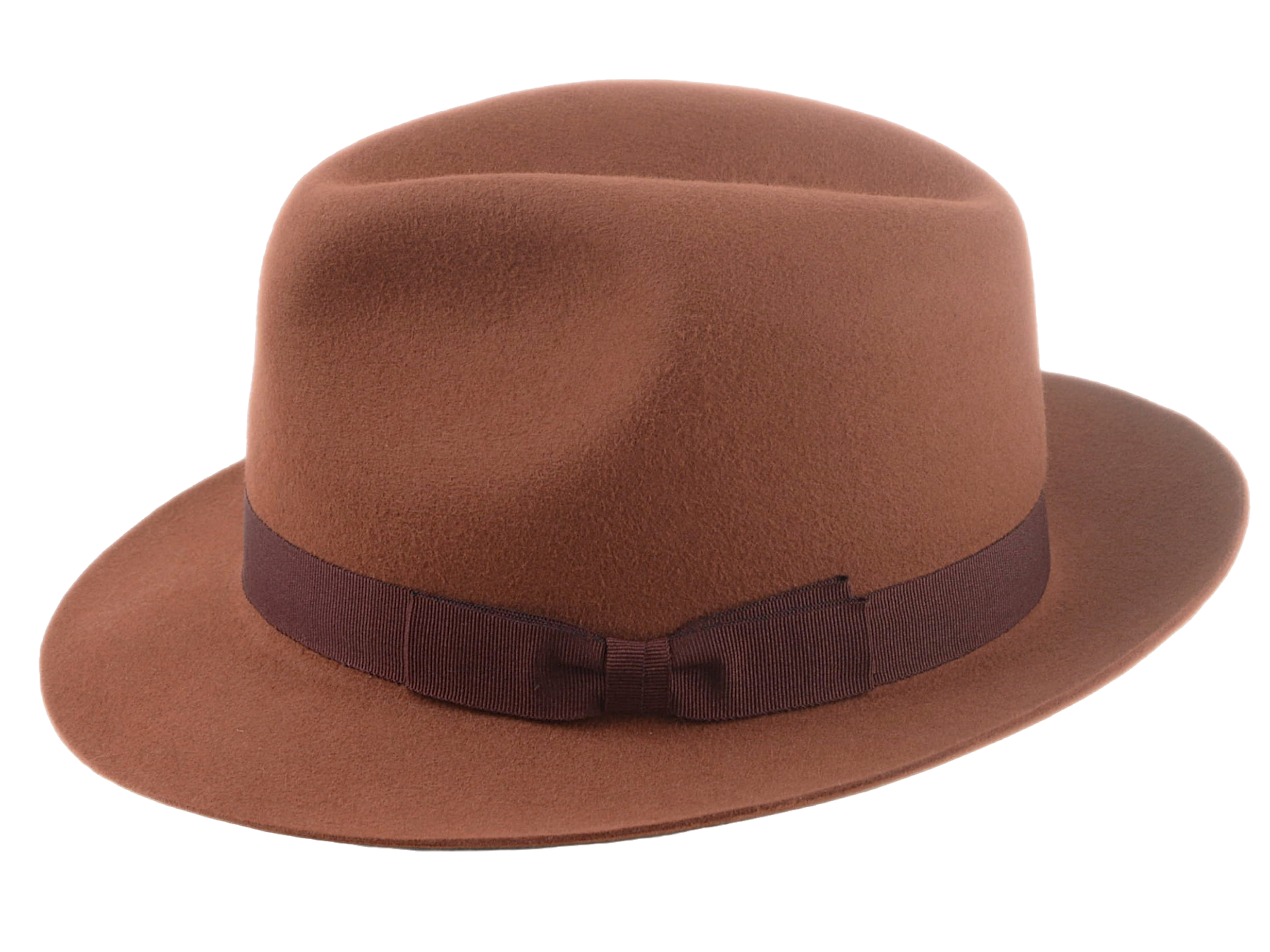 The TOMASO | Agnoulita Custom Handmade Hats Agnoulita Hats 2 | Center-dent, Rabbit fur felt, Rust, Unisex Fedora