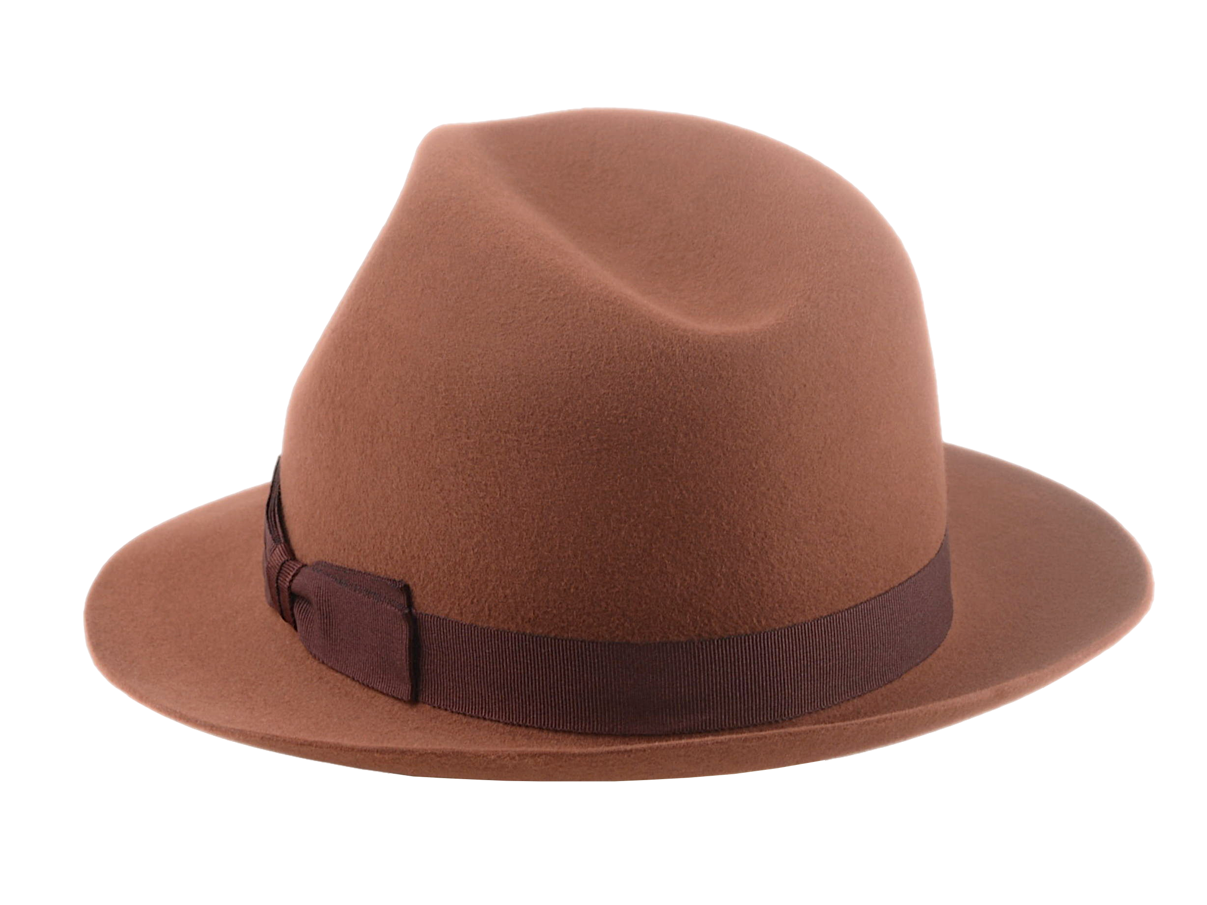The TOMASO | Agnoulita Custom Handmade Hats Agnoulita Hats 3 | Center-dent, Rabbit fur felt, Rust, Unisex Fedora