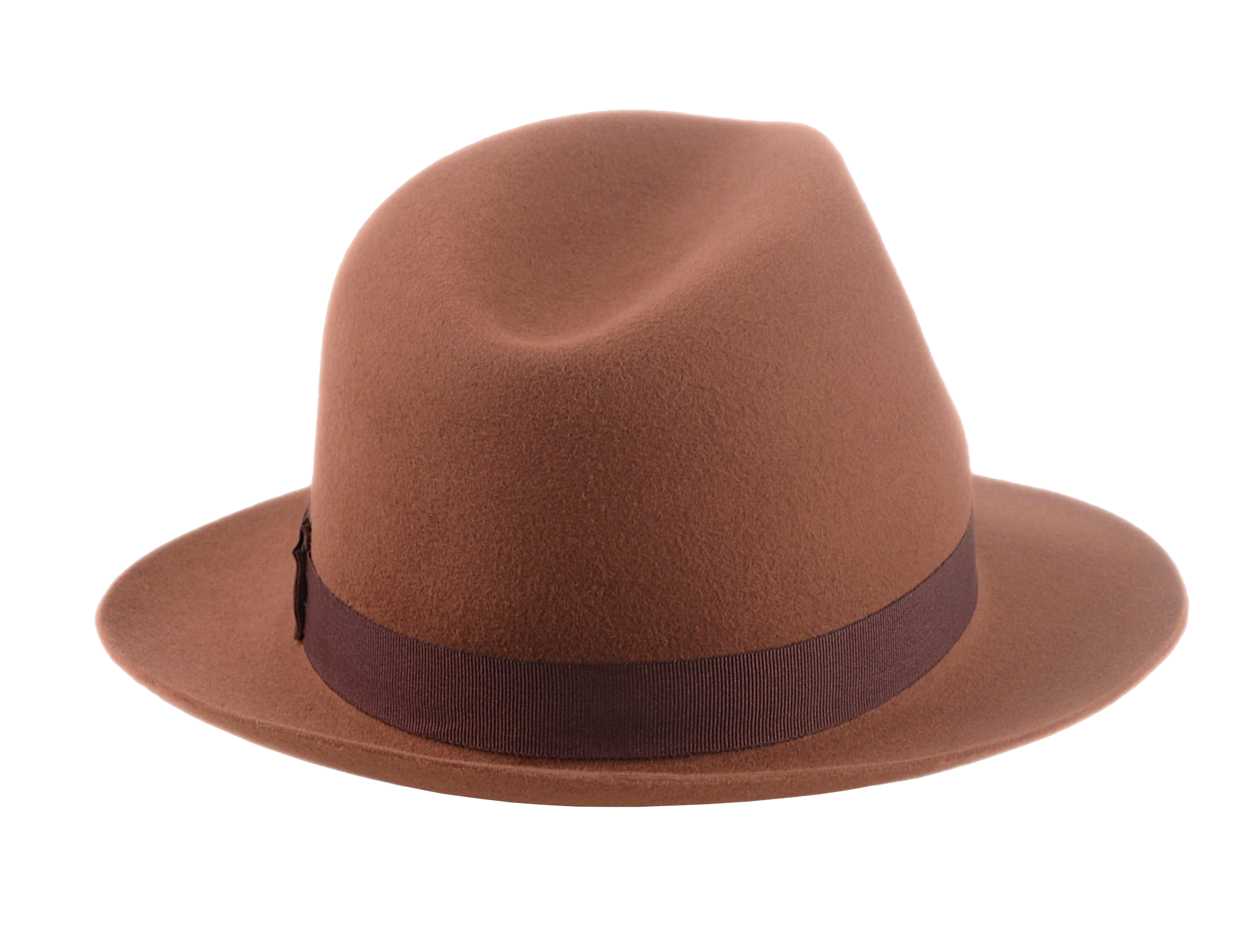 The TOMASO | Agnoulita Custom Handmade Hats Agnoulita Hats 4 | Center-dent, Rabbit fur felt, Rust, Unisex Fedora