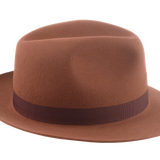 The TOMASO | Agnoulita Custom Handmade Hats Agnoulita Hats 5 | Center-dent, Rabbit fur felt, Rust, Unisex Fedora