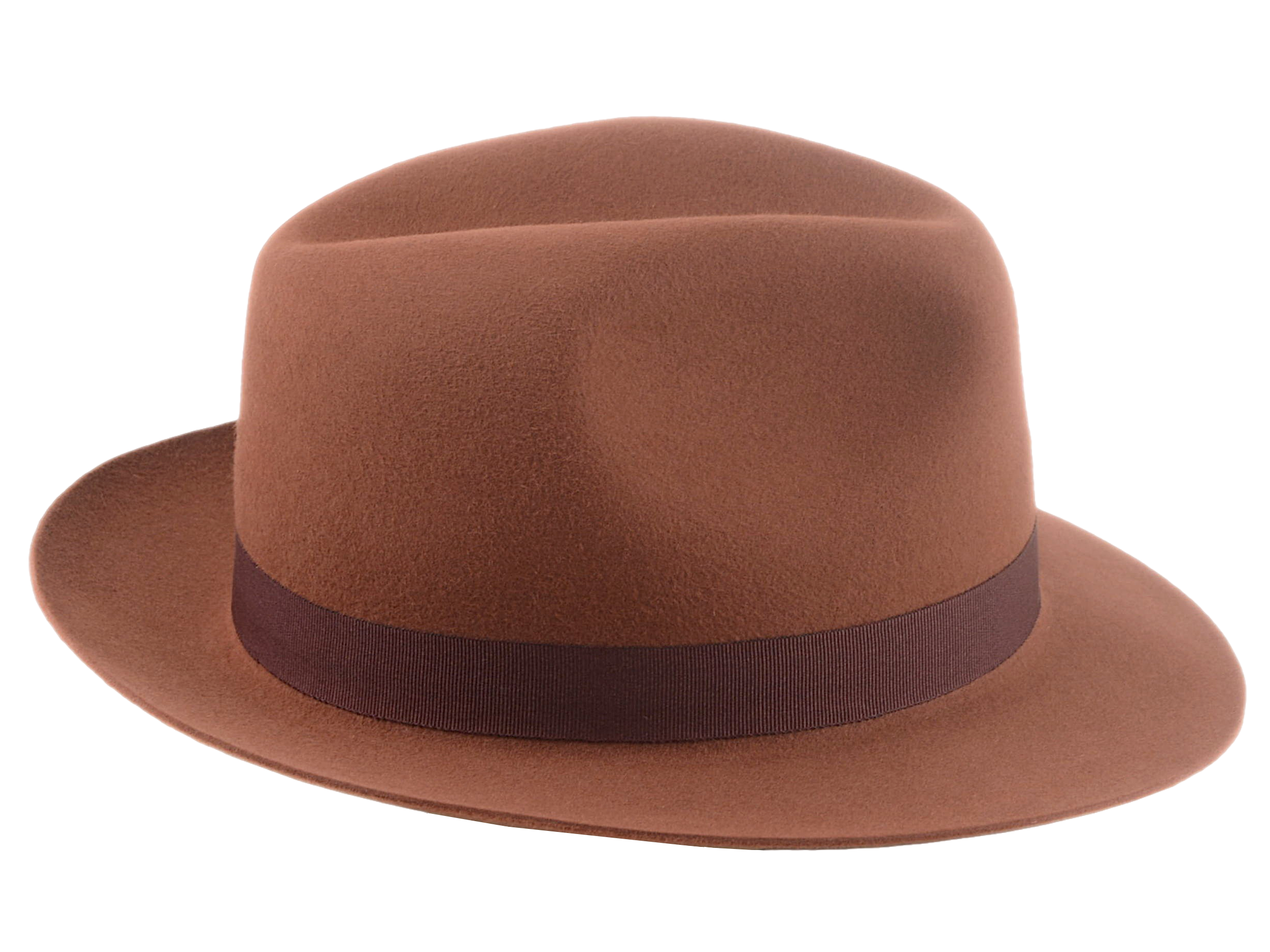 The TOMASO | Agnoulita Custom Handmade Hats Agnoulita Hats 5 | Center-dent, Rabbit fur felt, Rust, Unisex Fedora