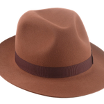 The TOMASO | Agnoulita Custom Handmade Hats Agnoulita Hats 6 | Center-dent, Rabbit fur felt, Rust, Unisex Fedora
