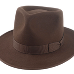 The TONY | Agnoulita Custom Handmade Hats Agnoulita Hats 1 | Men's Fedora, Rabbit fur felt, Teardrop, Umber Brown