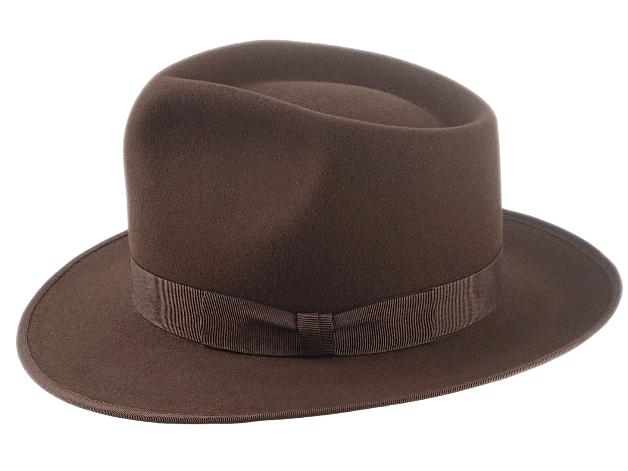 The TONY | Agnoulita Custom Handmade Hats Agnoulita Hats 2 | Men's Fedora, Rabbit fur felt, Teardrop, Umber Brown