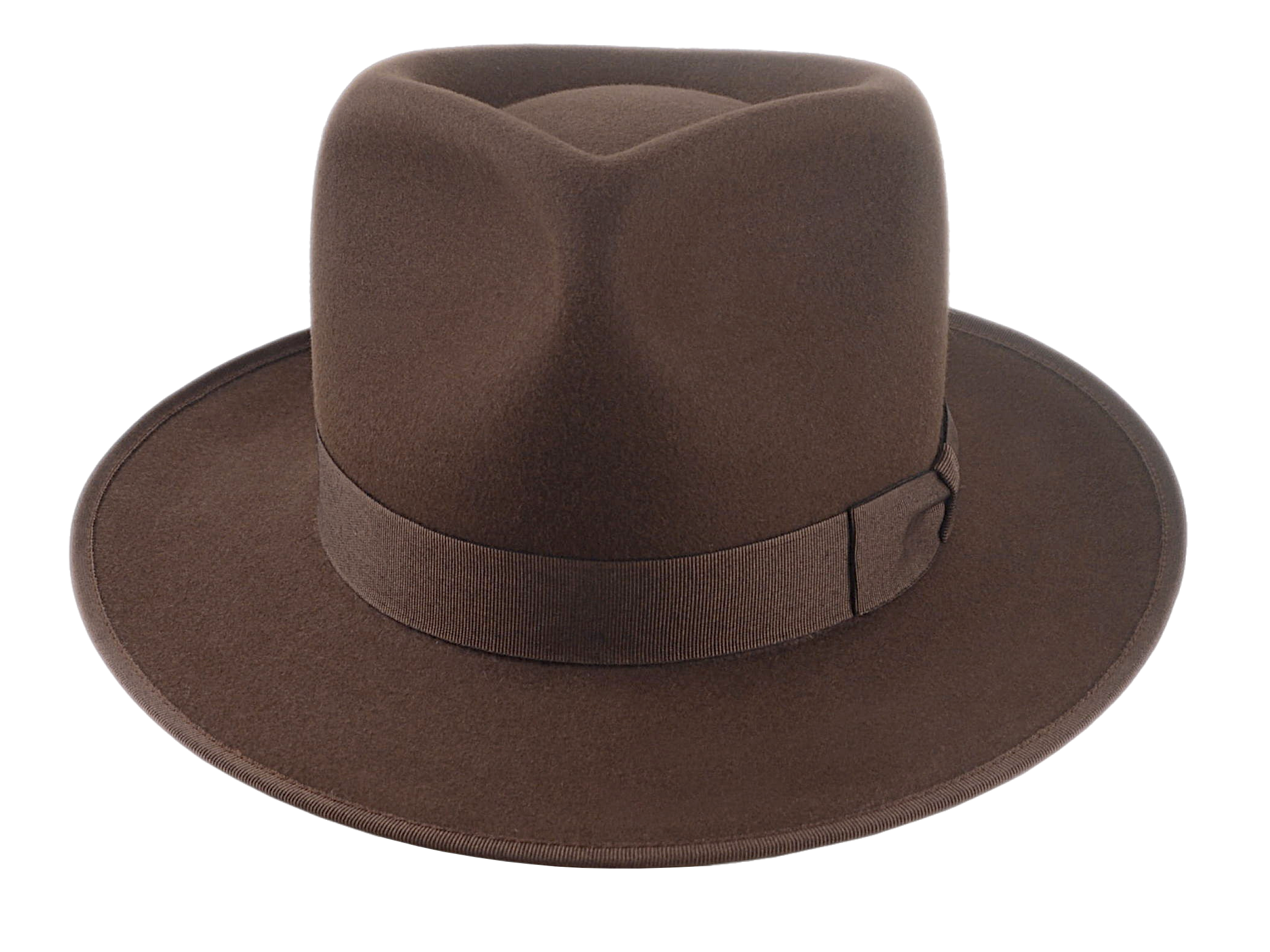 The TONY | Agnoulita Custom Handmade Hats Agnoulita Hats 6 | Men's Fedora, Rabbit fur felt, Teardrop, Umber Brown