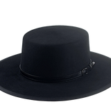 The TYCOON | Custom Handmade Agnoulita Hats 1 | Black, Rabbit fur felt, Western Style