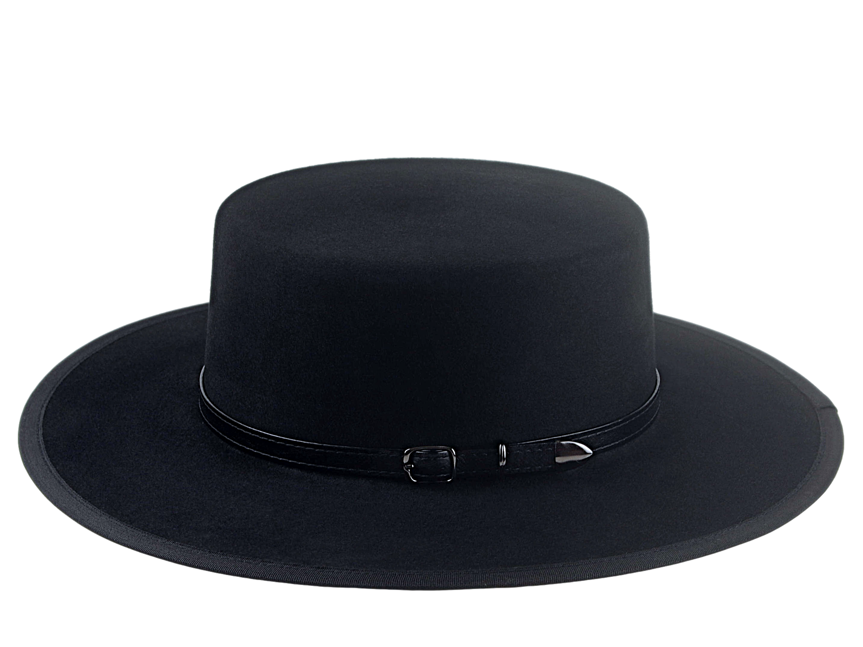 The TYCOON | Custom Handmade Agnoulita Hats 2 | Black, Rabbit fur felt, Western Style